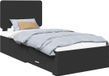 vidaXL Bedframe met lade en hoofdeinde Zwart 75 x 190 cm Bewerkt hout