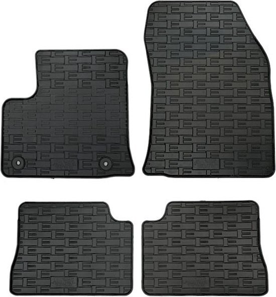 AutoStyle CK ROP01 precies passende rubberen matten Peugeot e-208 / Opel e-Corsa F/Citroen DS3 Crossback Electric vanaf 2019, 4-delig + bevestigingspunten