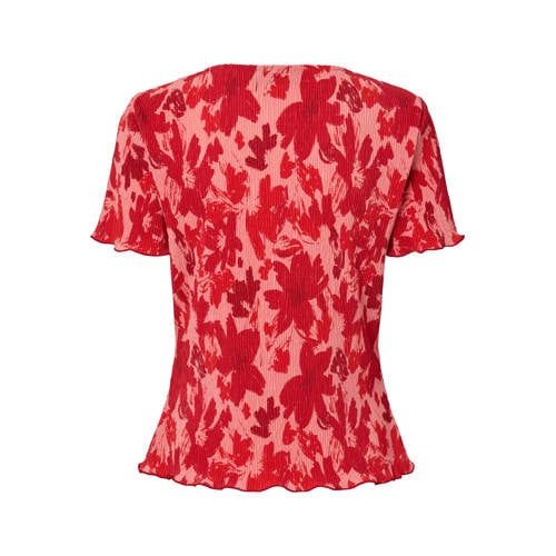 PIECES Curve gebloemde top roze