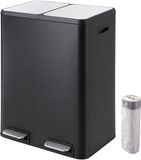 Merkloos / Sans marque Relaxdays Prullenbak afvalscheiding - 60 liter (2x 30) - zwart