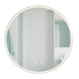 Merkloos Relaxdays badkamerspiegel - rond - Ø60 cm - met aanraakfunctie
