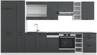 Vicco Fame-Line Unité de cuisine complète – 355 cm avec armoire haute, sans plan de travail Anthracite style champêtre/blanc