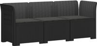 vidaXL 3-zits tuinbank met kussens in rattanlook PP Antraciet