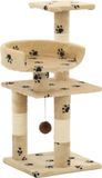 Chat poteau griffoir avec poteaux griffoirs en sisal 65 cm empreintes de pattes beige