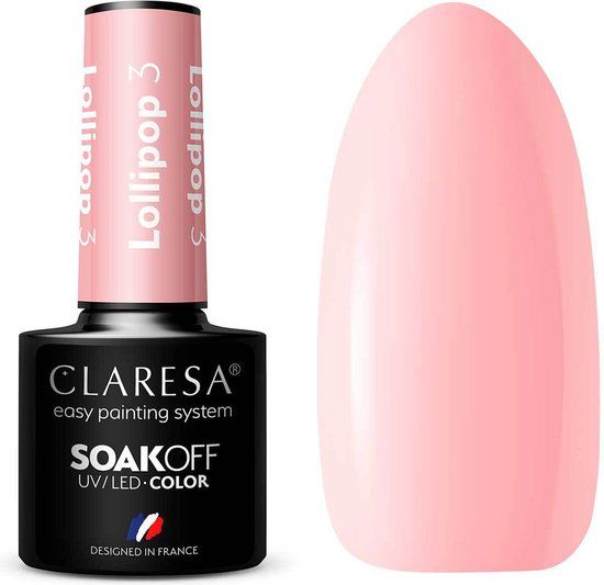CLARESA COLOR SOAK OFF LOLLIPOP 03 UV/LED GELLAK 5 GRAM