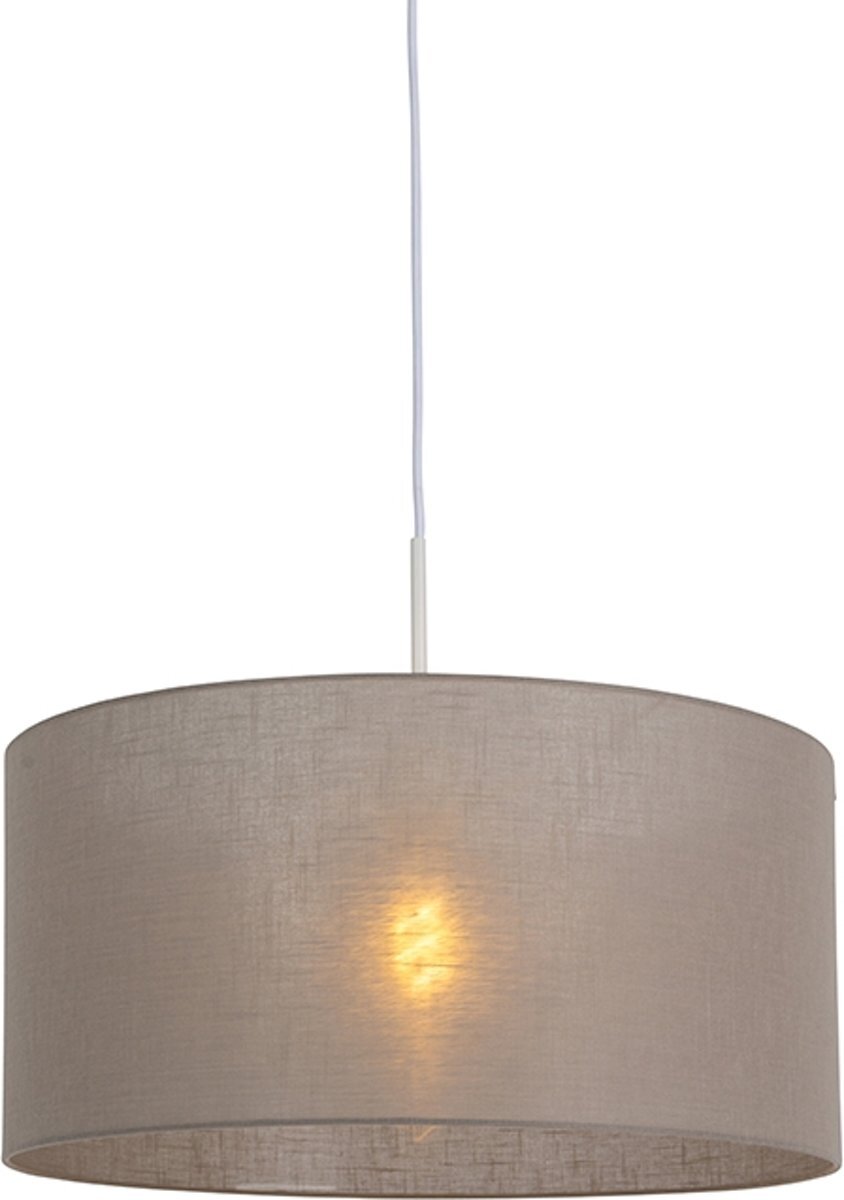 QAZQA Combi Hanglamp met lampenkap 1 lichts H 1350 mm taupe