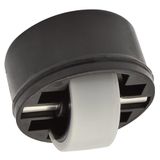 WAGNER Soft zwenkwiel/boorrol ROLLER-MINI - diameter Ø 27 mm, behuizing kunststof zwart Ø37/36 x 15/14 mm, metalen stift, draagkracht 50 kg - Made in Germany - 01703701