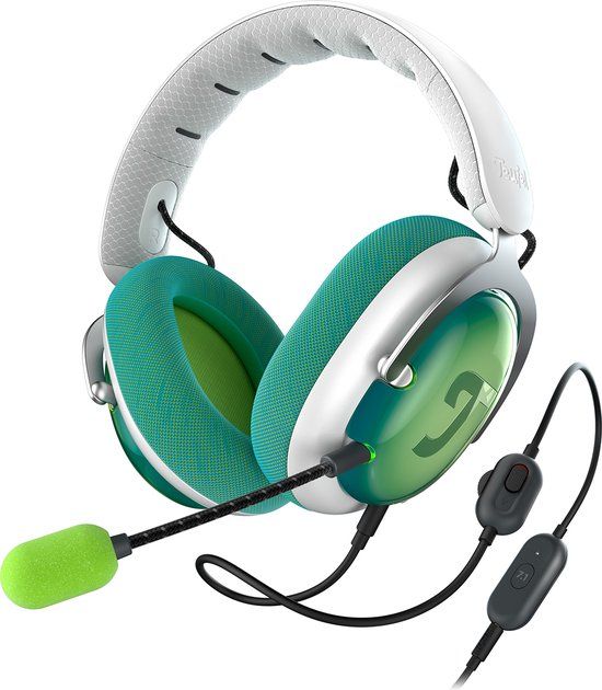 Teufel ZOLA - Bedrade over-ear gaming headset - Home-office - 7.1 binaurale surround sound - lichtgrijs Teal & Lime