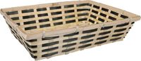 Merkloos / Sans marque Paardekooper Broodmand rechthoekig - bamboe hout - 39 x 29 x 10 cm - naturel/zwart