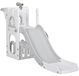 Aire de jeux pour enfants - 5-en-1 - Avec anneau de basket - Tour d'escalade extensible - 70 x 177 x 92 cm - Gris