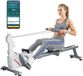 Latios Roeimachine - Entraîneur de rameur magnétique - 16 niveaux de résistance - Pliable - Double rail de glissement - Écran LCD - Application Bluetooth - Capacité de charge 158 kg