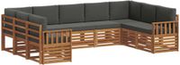 vidaXL - Bank loungeset - 9 zitplaatsen - Natuurlijk en antraciet