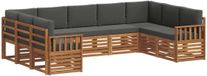 vidaXL - Salon de jardin - 9 places assises - Naturel et anthracite