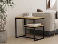 Moderne koffietafel, saffierkleur, 60 x 52 x 40 cm, 100% melamine gecoat, deeltjesbord, 18 mm dik, stijlvol industrieel design voor thuis en op kantoor