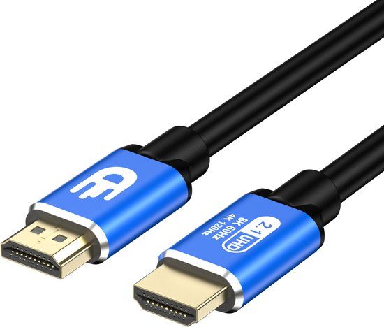Drivv. Premium HDMI Kabel 2.1 - Ultra HD High Speed 8K - HDMI naar HDMI - Geschikt voor gameconsoles - 3 meter - Blauw