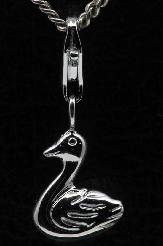 Zilveren Zwaan middel hanger én bedel Zilver Unisex 21 cm