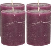 Atmosphera Stompkaars/cilinderkaars - 4x - bordeaux rood - 7 x 9 cm