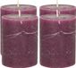 Atmosphera Stompkaars/cilinderkaars - 4x - bordeaux rood - 7 x 9 cm