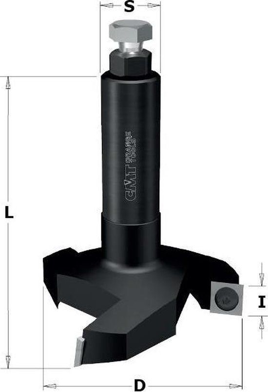 CMT CNC vlakfrees met wisselmessen Ø 60 x 12 x 80 mm - S=Ø12 - Hout - Groeffrees - EAN: 0664252041824