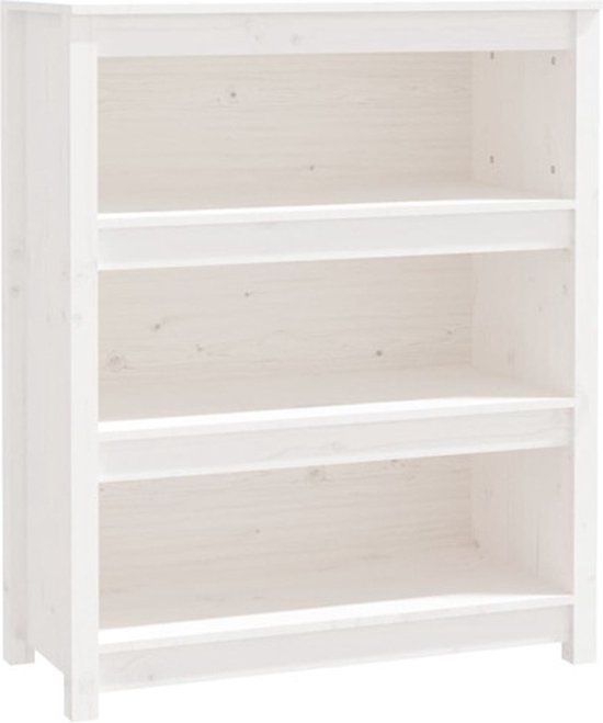vidaXL Boekenkast 80x35x97 cm massief grenenhout wit