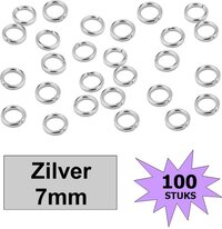 Fako Bijoux® - Oogjes - Ringetjes - RVS - Zilverkleurig - 7mm - 100 Stuks