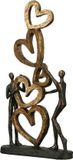Gilde handwerk Poly sculptuur Hart op Hart 41 cm bronskleur met goud