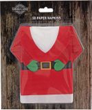 Svenska Living 10x Kerst Servetten Kerstman Trui Rood Papier 22 x 34 cm