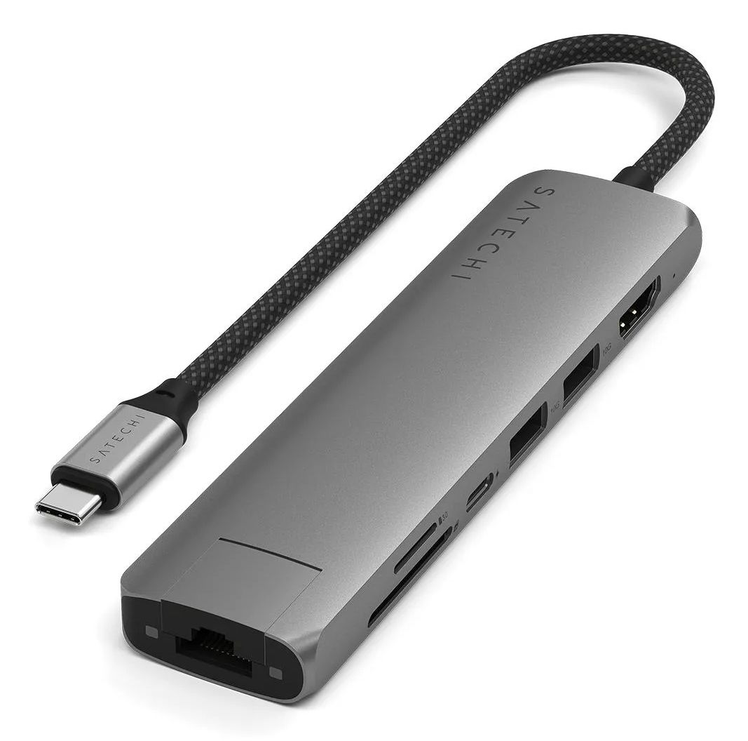 Satechi 7-in-1 USB-C Hub - 10000 Mbit/s - Grijs