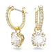 Swarovski Constella Oorhangers, Ronde slijpvorm, Wit, Goudkleurige toplaag