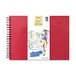 Ursus Kunstboek Creme, 200g/m² met spiraalbinding, waterafstotende hardcover robijnrood