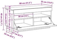 vidaXL TV-kast 80 x 35 x 40 cm zwart eiken bewerkt hout
