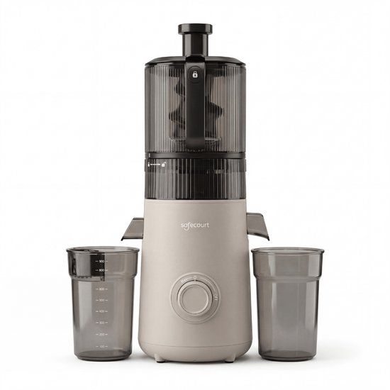 Safecourt Kitchen Slow Juicer XXL - krachtige motor [Pre-cutter & Cold-press technologie] - eenvoudige reiniging - BPA-vrij - sapcentrifuge Beige