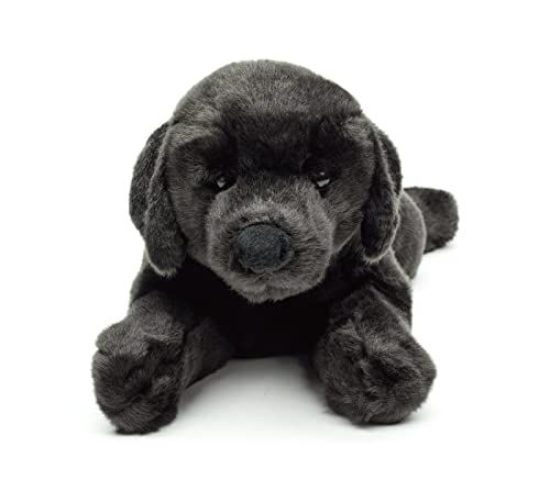 Uni-Toys - Labrador zwart, liggend - 40 cm - pluche hond