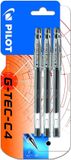 Pilot G-TEC C4 rollerbalpen, gelinkt, extra fijne punt, blauw, 3 stuks