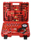 TU-443. Jeu de manomètres de pression de carburant - 30 pièces - 0–140 PSI / 0–10 bar - Échelle double de 90 mm - Soupape de sécurité - Convient aux moteurs à essence - Mallette de rangement incluse