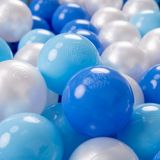 KiddyMoon Ballenbak ballen baby 7 cm 200 Stuks - Speelballen voor Ballenbad - BPA-vrij - Babyblauw Blauw Parel