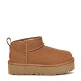 UGG Classic Ultra Mini Platform Leren Enkellaarsjes Bruin