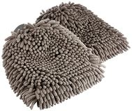 Amazon Basics Deluxe microfiber autowashandschoenen, 2 stuks, grijs, 30 x 20 cm (L x B)