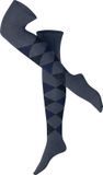 Burlington Marylebone lang gedessineerd wol overkniekousen dames blauw - maat 36-41
