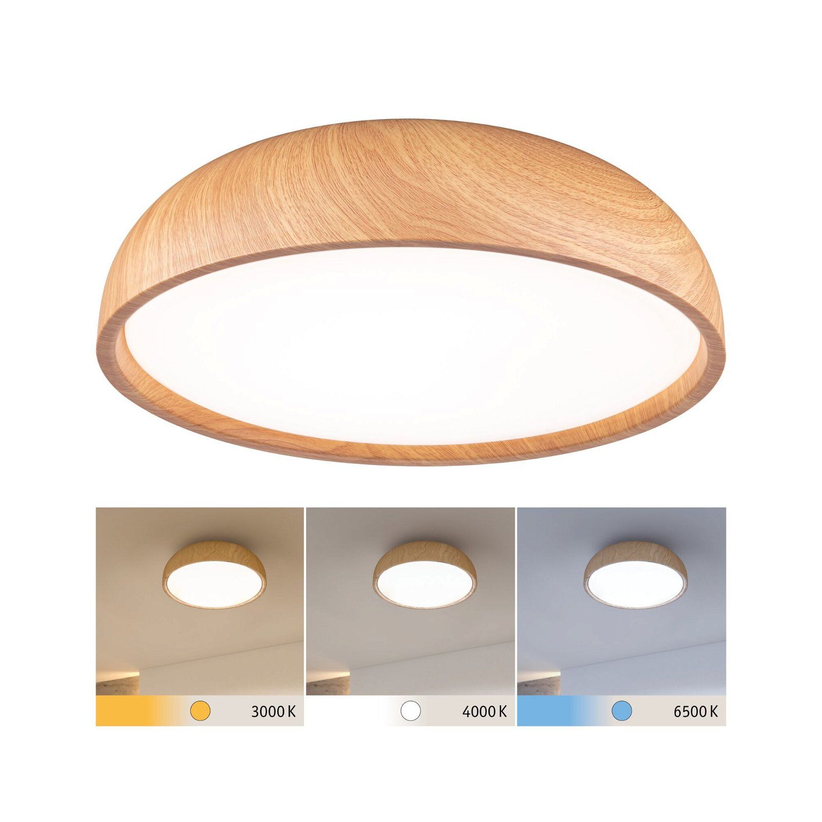 Paulmann Selection Oka LED Bathroom Ceiling Light - White - 24W - 950lm - IP44