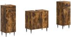 vidaXL - Set de 3 meubles de salle de bain - HAARLEM - 3 pièces - Chêne fumé