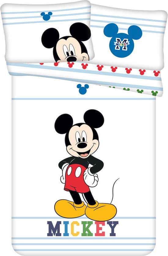 Disney Mickey Mouse BABY Dekbedovertrek Smile - 100 x 135 cm - Katoen