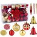 ElitVita Christbaumschmuck Weihnachtsbaumspitze Stern Weihnachtsdeko Set (100-tlg), Kunststoff Christbaumkugeln mit Aufhänger Deko