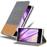 Cadorabo Nokia Lumia 950 Hoesje Book Case Lichtgrijs Bruin