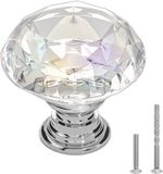 VEVOR Meubelknoppen, Verpakking van 12, 31 mm Kastknoppen van Acryl En Zinklegering, Ladeknoppen, Massief Ruitvormige Keukenknoppen, Knop met Schroeven voor Badkamer, Kasten, Laden