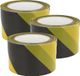 AMIG Afzettape - 3x - jaune/noir - 50 mm x 30 m - PVC - Ruban de marquage - Auto-adhésif