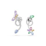 Swarovski x Ariana Grande oorhangers met oorbelomhulsel, Verschillende slijpvormen, Libelle, bloem, Meerkleurig, Rodium toplaag