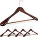 Sans marque 10 x cintre - pour costumes - épaule large - cintres bois - marron