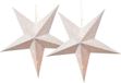 Decoris Verlichte Kerstster - 2x - Wit - 60 cm - Papier - Op Batterijen