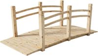 Merkloos / Sans marque Relaxdays Tuinbrug - 150 cm x 67 cm - Hout - Lichtbruin